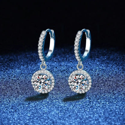 Boucles d'oreilles en moissanite 1 carat en argent sterling