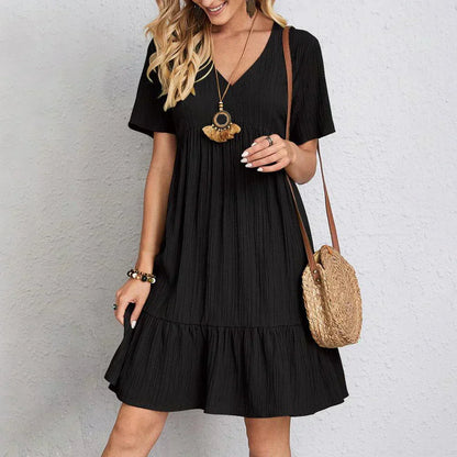Hadley - Robe Mini de Coupe Boho Chic avec Volants