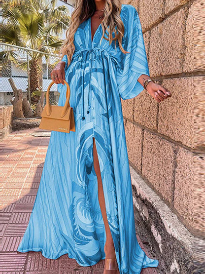 Romina - Robe Maxi Fluide avec Ceinture à la Taille