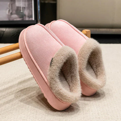 Pantoufles pour Femmes en Peluche pour Intérieur avec Doublure Chaude et Semelle Antidérapante