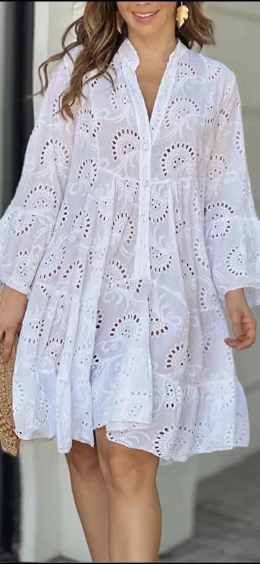 Robe Midi en Dentelle Rose - Élégance Intemporelle