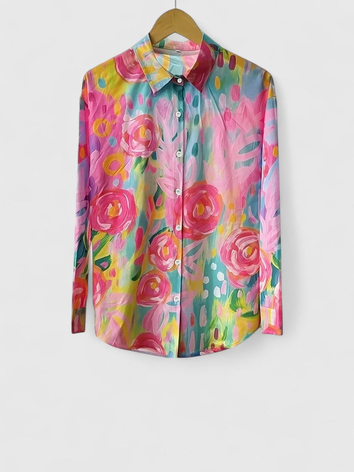 Anica - Blouse Artistique Vivace avec Boutons