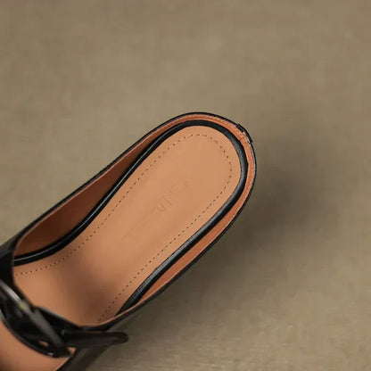 Clara – Mules en Cuir Naturel
