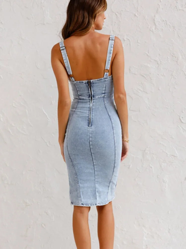 Élodie - Robe en denim élégante