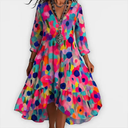 Shanae – Robe Midi Élégante avec Motif Floral