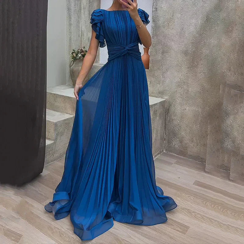 Robe de Soirée Plissée Élégante - Haute Couture Intemporelle