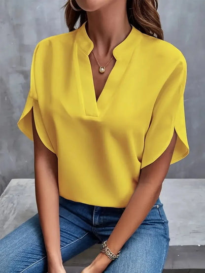DELIA | BLOUSE SOUPLE ÉLÉGANTE AVEC ENCOLURE EN V