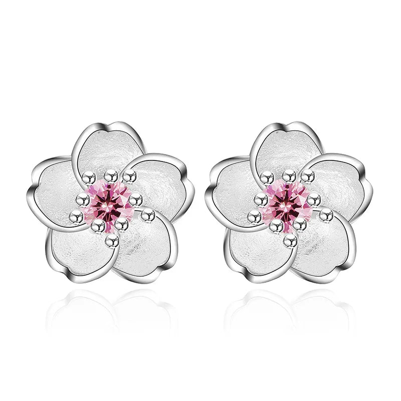Boucles d'oreilles en fleur de zircon