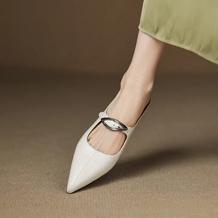Clara – Mules en Cuir Naturel