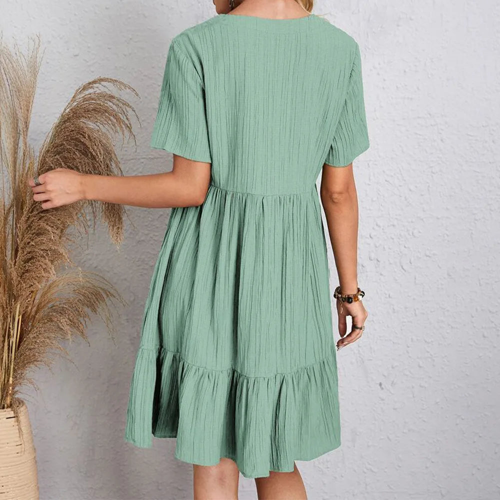 Hadley - Robe Mini de Coupe Boho Chic avec Volants