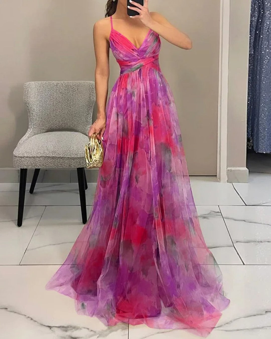 Giselle™ | Robe Maxi Envoûtante avec Imprimé Floral