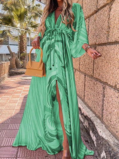 Romina - Robe Maxi Fluide avec Ceinture à la Taille