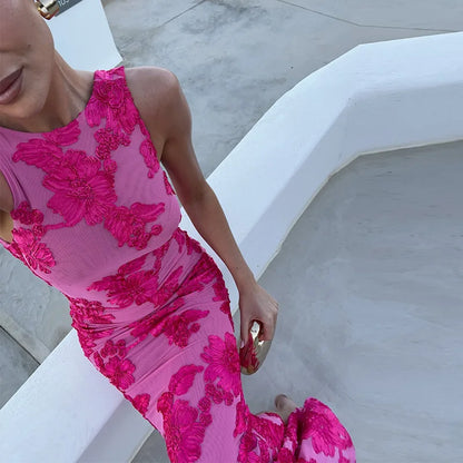 Iris | Robe de Soirée Ajustée en Tulle Floral