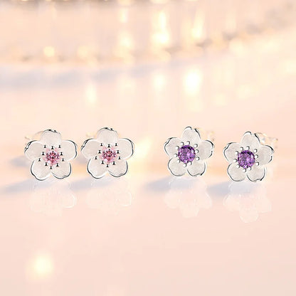 Boucles d'oreilles en fleur de zircon