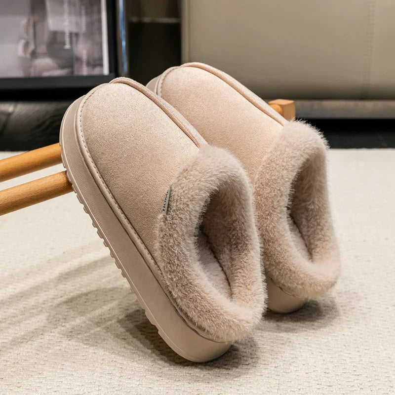 Pantoufles pour Femmes en Peluche pour Intérieur avec Doublure Chaude et Semelle Antidérapante