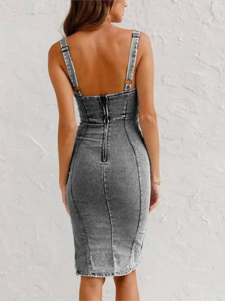 Élodie - Robe en denim élégante