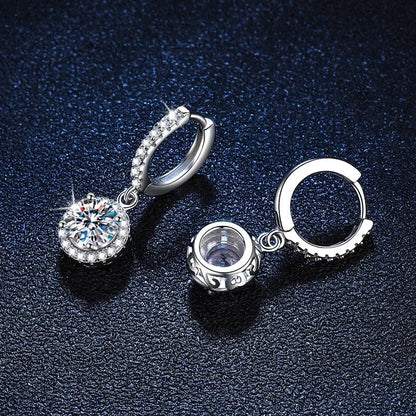 Boucles d'oreilles en moissanite 1 carat en argent sterling