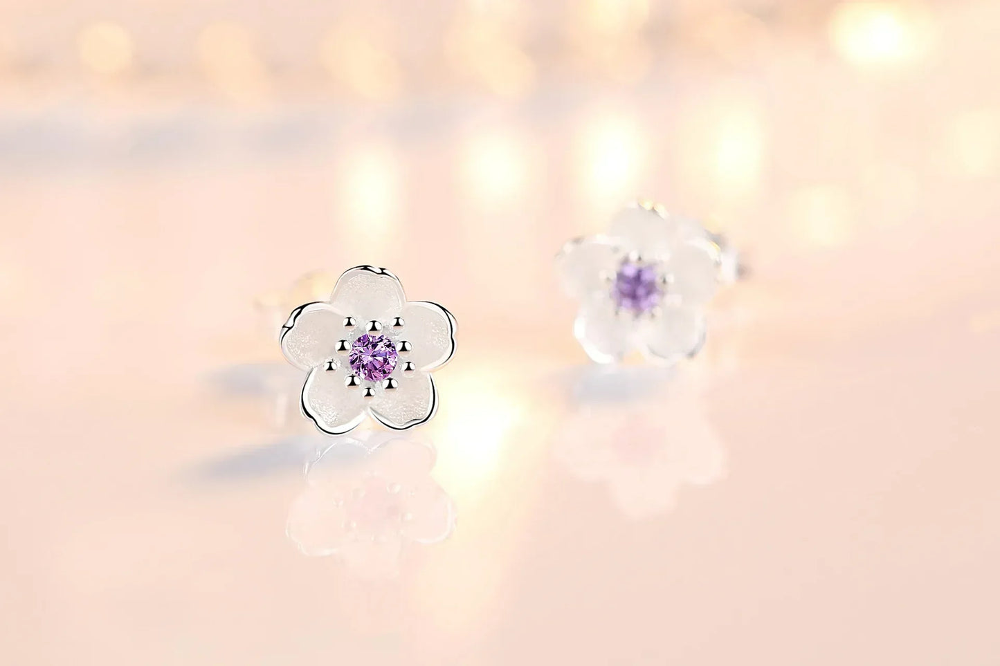 Boucles d'oreilles en fleur de zircon