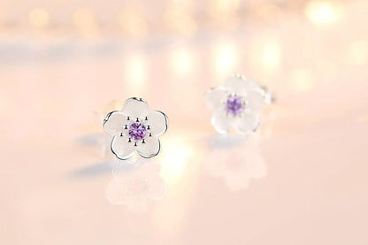 Boucles d'oreilles en fleur de zircon