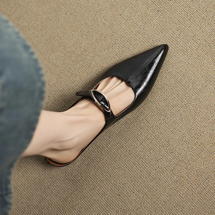 Clara – Mules en Cuir Naturel
