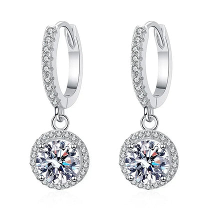 Boucles d'oreilles en moissanite 1 carat en argent sterling