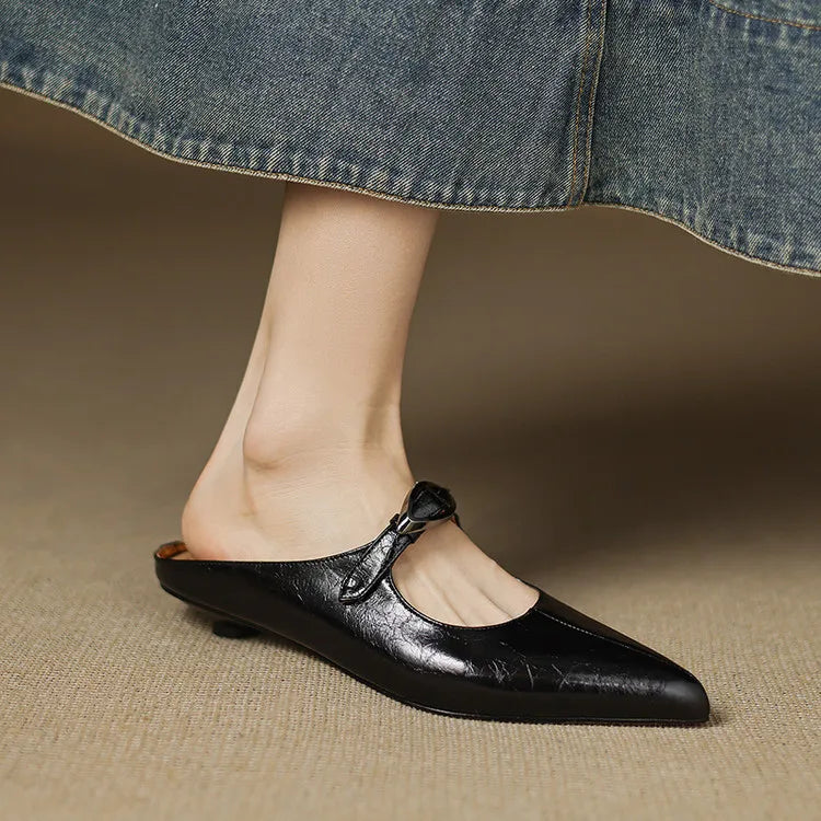 Clara – Mules en Cuir Naturel