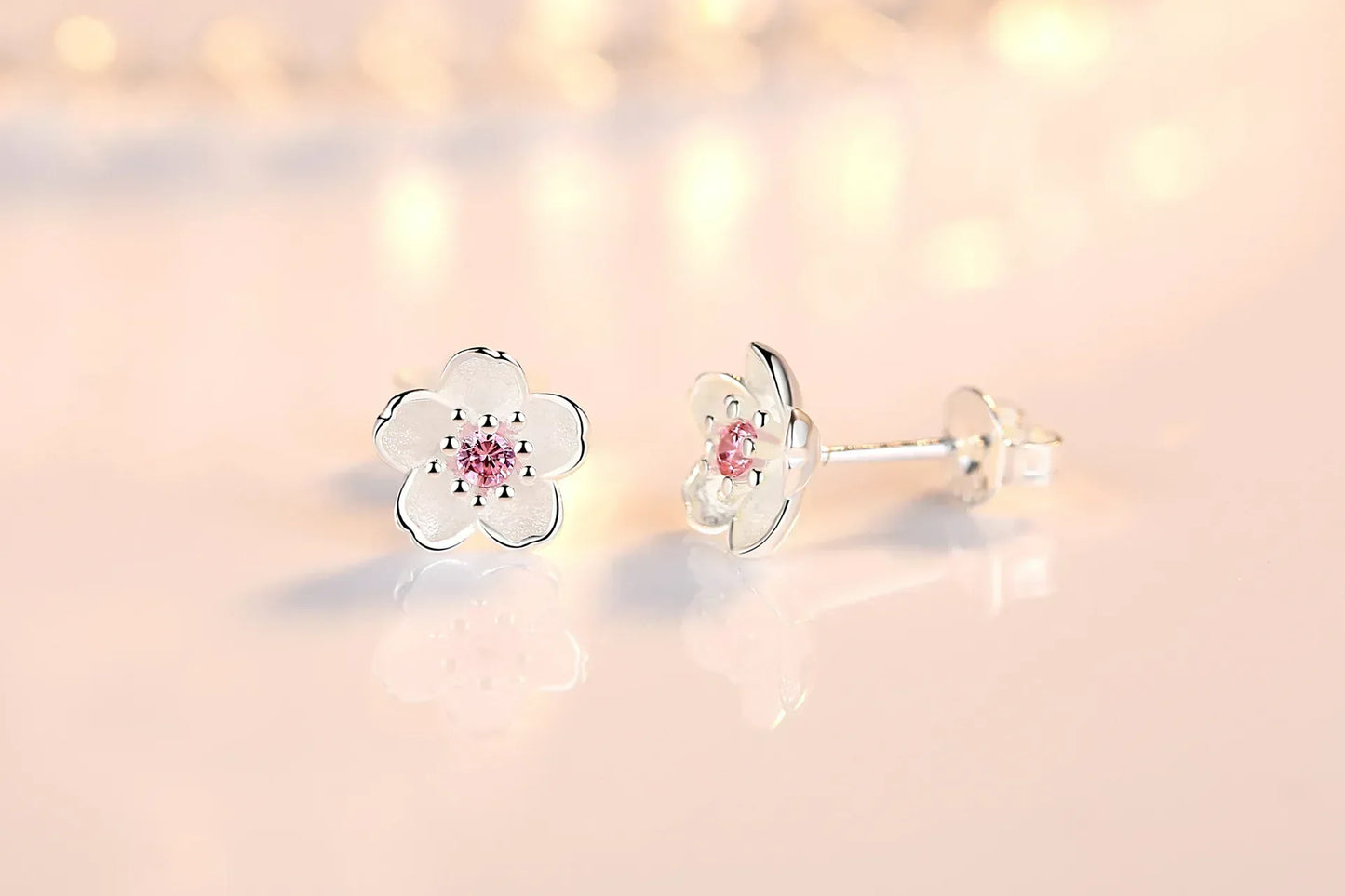 Boucles d'oreilles en fleur de zircon