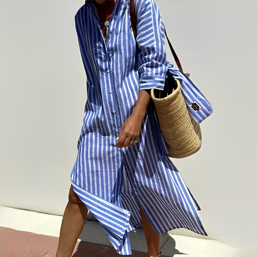 Janene - Robe d'été élégante à rayures pour femmes