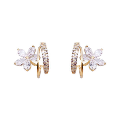 Florelle – Boucles d'oreilles florales avec détail scintillant