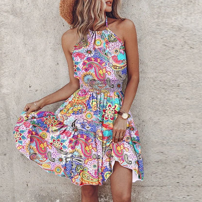 Marlowe - Robe Midi Bohème Colorée avec Décolleté en V