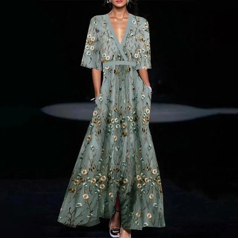 Evie - Robe Élégante avec Motif de Fleurs