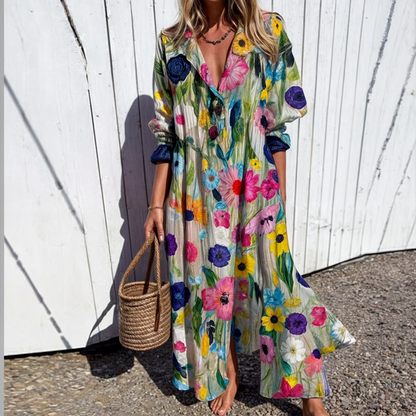 Noelia – Robe-chemise avec imprimé floral vif
