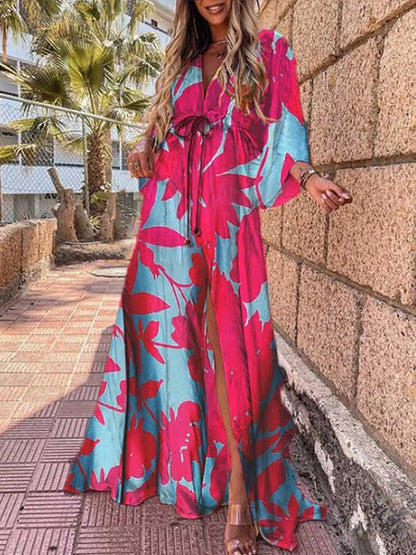 Romina - Robe Maxi Fluide avec Ceinture à la Taille