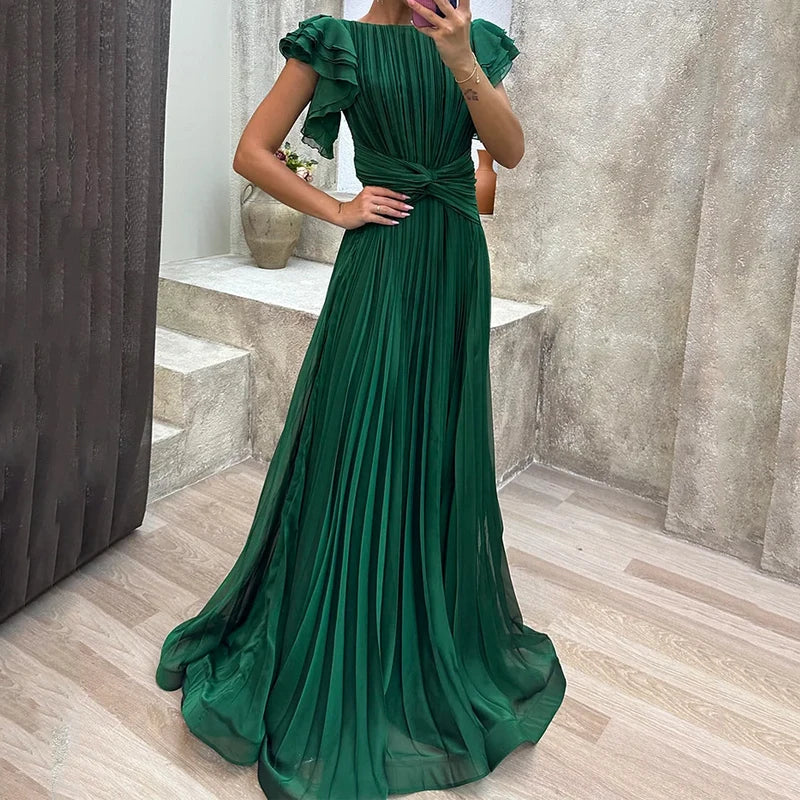 Robe de Soirée Plissée Élégante - Haute Couture Intemporelle