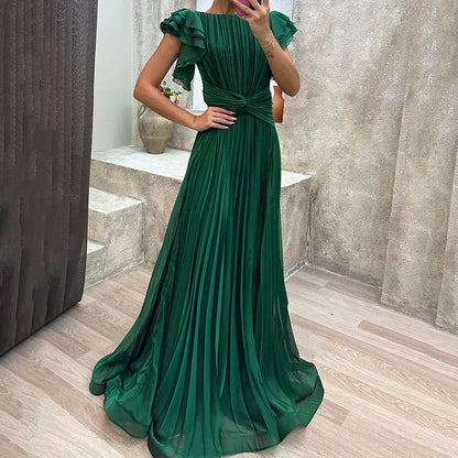 Robe de Soirée Plissée Élégante - Haute Couture Intemporelle