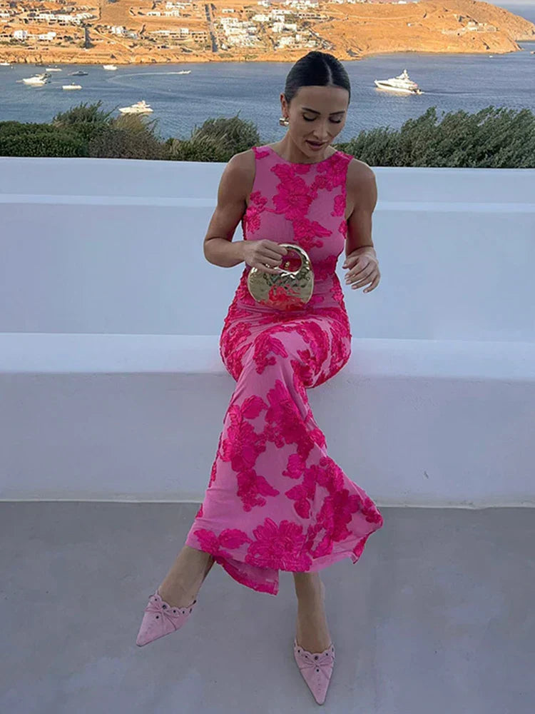 Iris | Robe de Soirée Ajustée en Tulle Floral