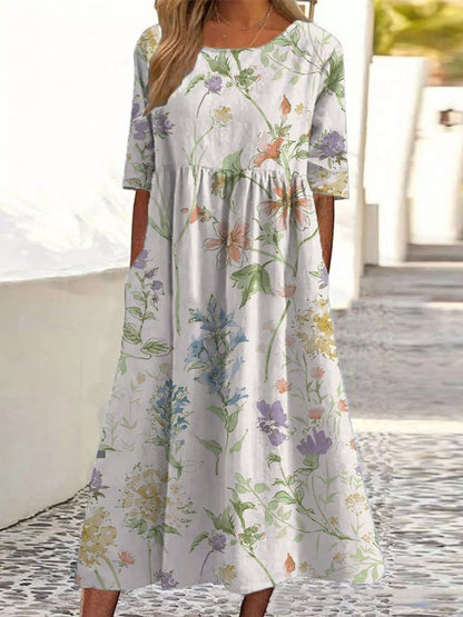 Wendy™ | Robe Midi Décontractée Brodée