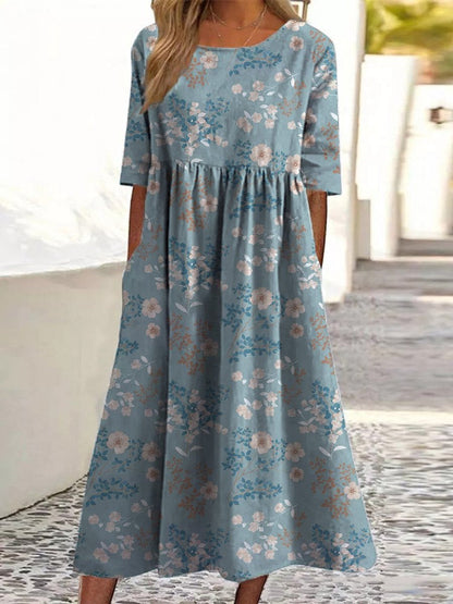 Wendy™ | Robe Midi Décontractée Brodée