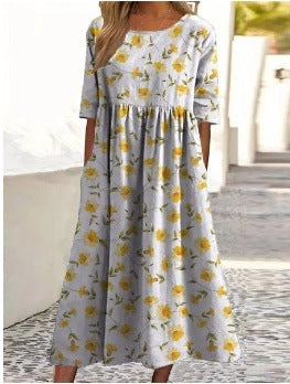 Wendy™ | Robe Midi Décontractée Brodée