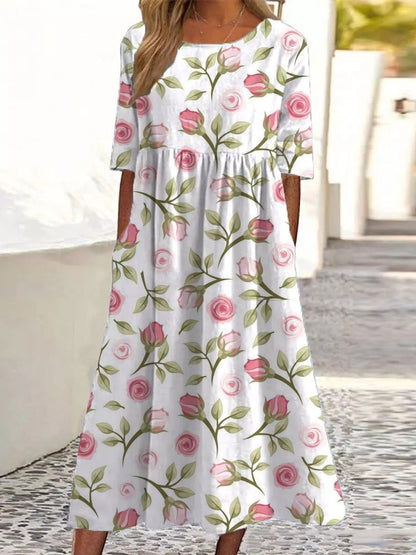 Wendy™ | Robe Midi Décontractée Brodée