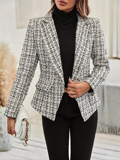 Jalu™ | Blazer croisé avec motif à carreaux
