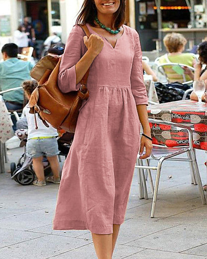 Rosalinde - Robe élégante à taille haute et coupe fluide