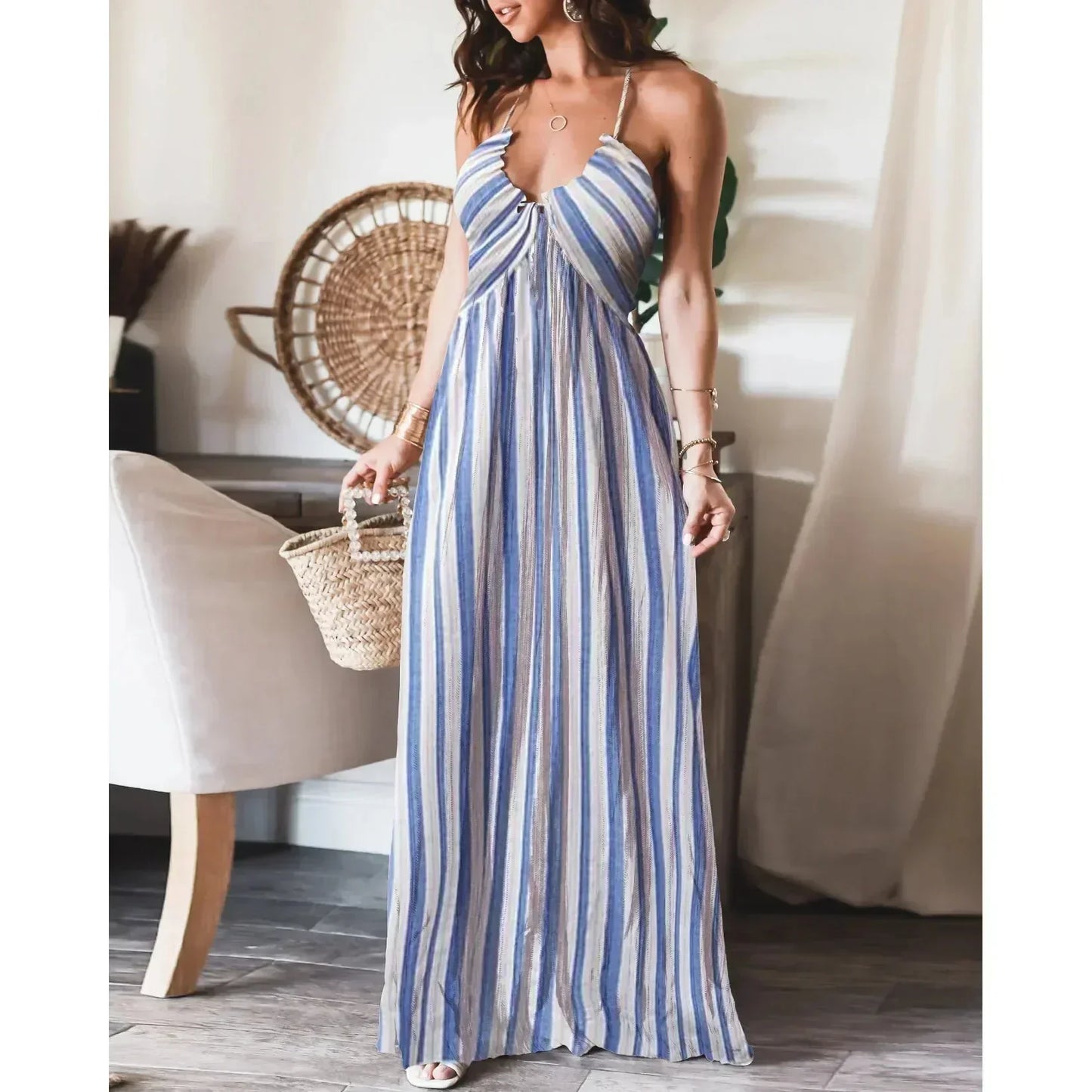 Renly - Robe longue sans manches en ligne A