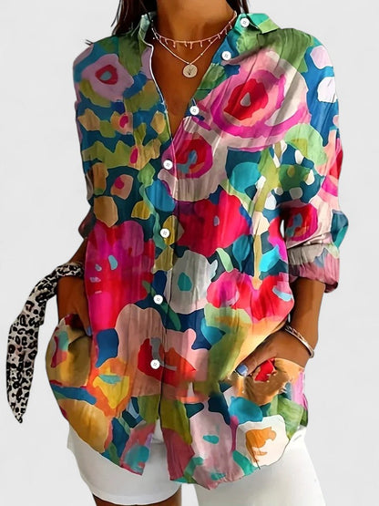Anica - Blouse Artistique Vivace avec Boutons