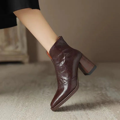 Bottines en Cuir Velouté Aphixta
