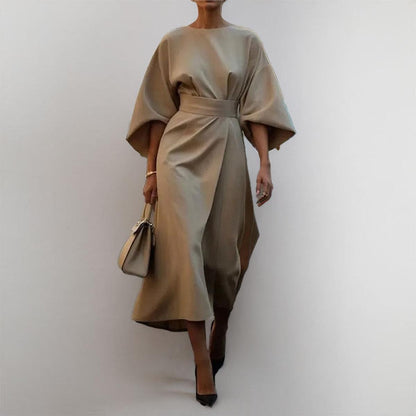 Robe Longue Élégante Manches Chauve-Souris