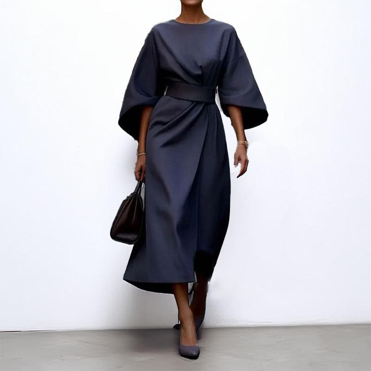 Robe Longue Élégante Manches Chauve-Souris