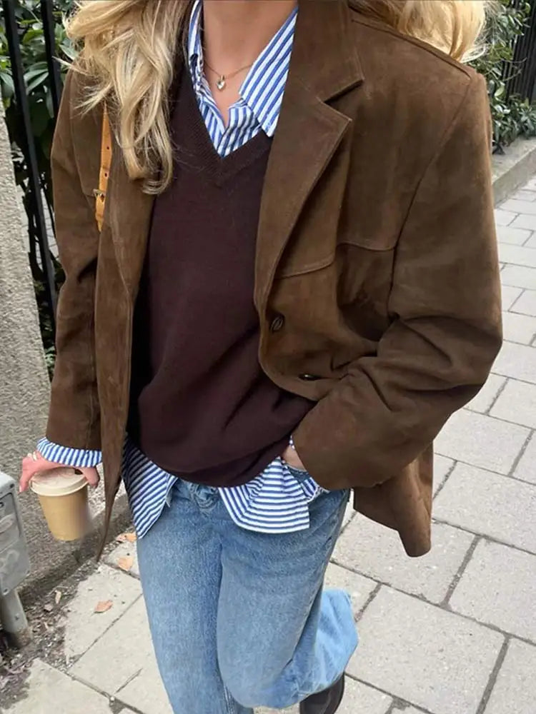 EMMA | Veste à Revers avec Poche Tendance