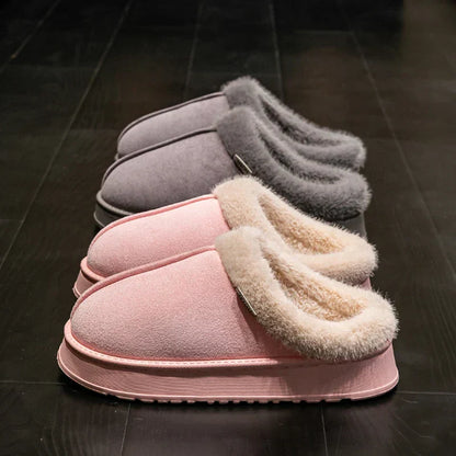 Pantoufles pour Femmes en Peluche pour Intérieur avec Doublure Chaude et Semelle Antidérapante