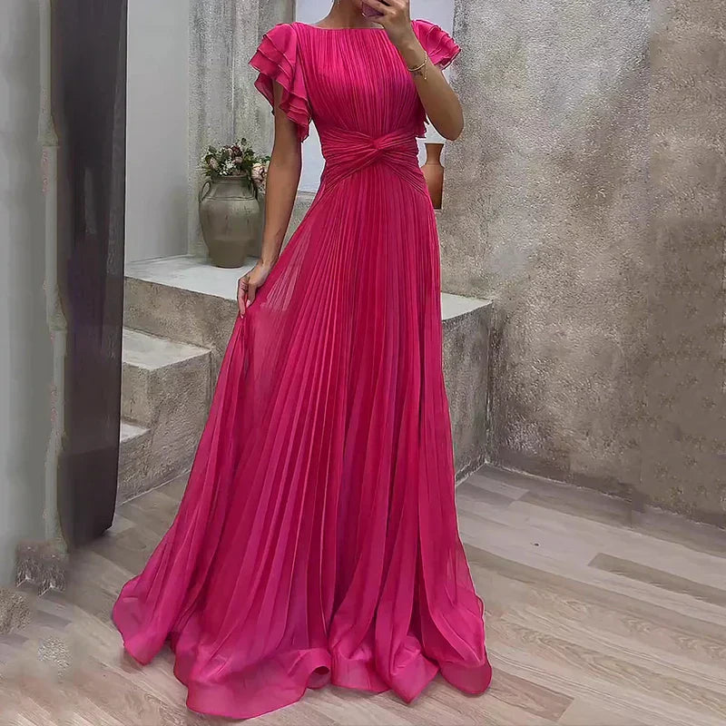 Robe de Soirée Plissée Élégante - Haute Couture Intemporelle